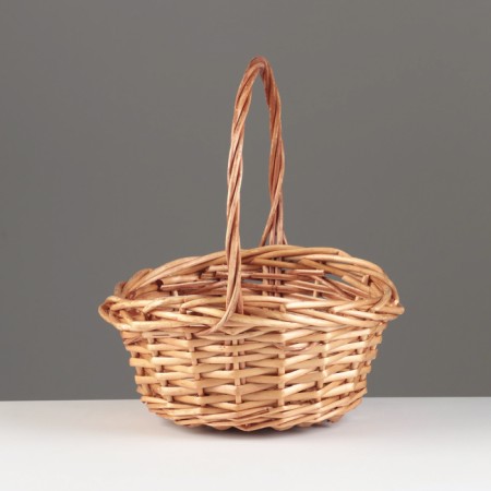 Wicker basket, 22x18xh10/11xhh25 bd14, honey, willow-1
