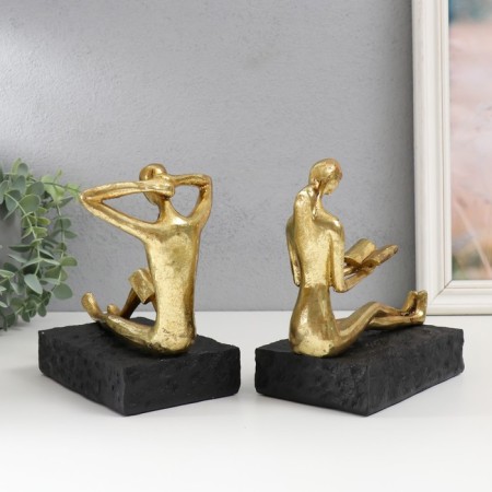 Book holders "Reading time" set 2 pcs gold 17x14x9.2 cm-2