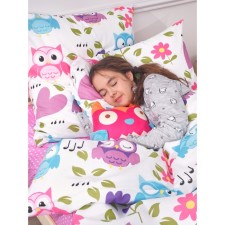 Pillow - OWL toy, size 40x27 cm, pink color