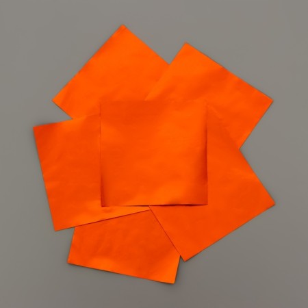 Foil for sweets 10*10cm 100pcs., Orange