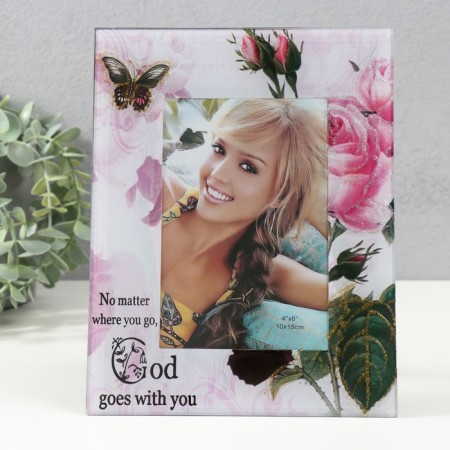Photo frame glass "TZCH-018" 10x15 cm, col. lavender