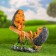 Garden figure "Hedgehog on a swing" 35x15x28cm