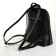 City backpack of artificial leather with lightning, black color