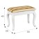 Retro banquet with storage white, 550x330x430, fabric strip brown.