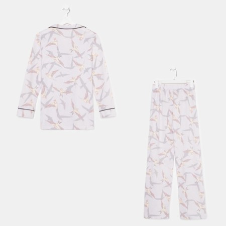 Women's pajamas (shirt and trousers) KAFTAN Birds size 40-42, gray-6