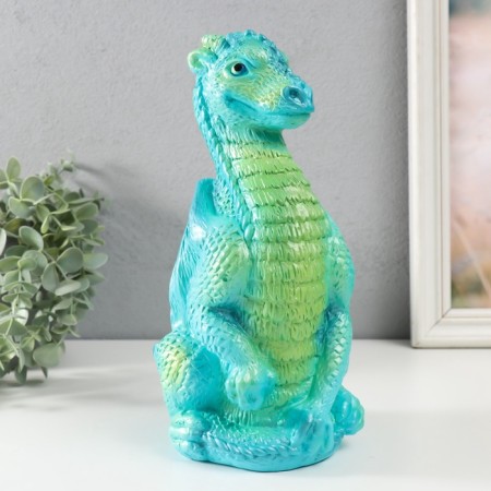 Figure "Dragon" 25x12x13 cm, turquoise-1