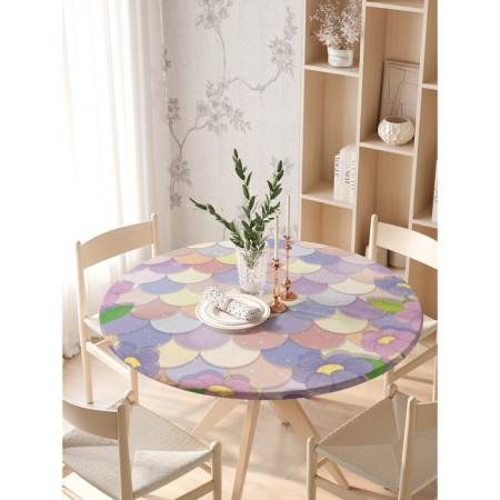 Tables on the table "Fairy Tale", Round, Oxford, elastic band, size 140x140 cm, diameter 105-120 cm-2