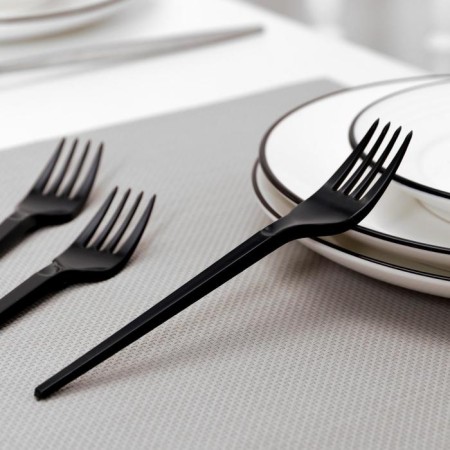 Plastic disposable Black Plastic Plastic Premium, 16.5 cm
