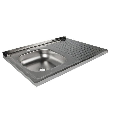 Kitchen sink "Vladix", invoice, without siphon, 80x60 cm, left, stainless steel 0.4 mm-1