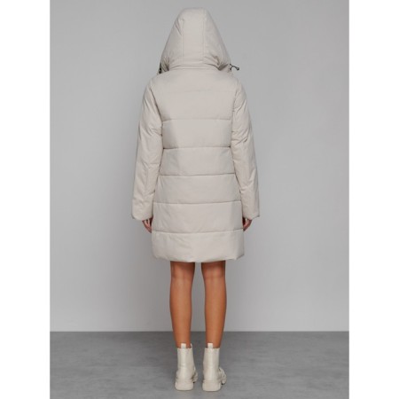 Coat insulated winter female, size 50, beige color-2