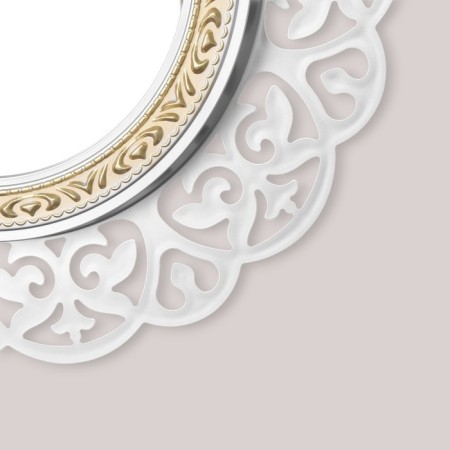 Wall mirror, in the openwork case, 47x47 cm, silver with gold-1