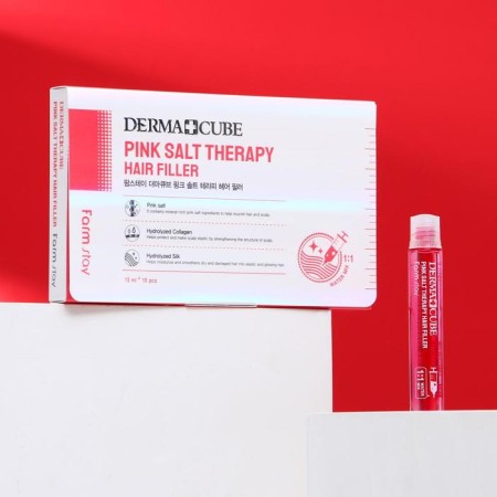 Hair filler Farmstay, strengthening, with pink salt, 10 pcs. 13 ml