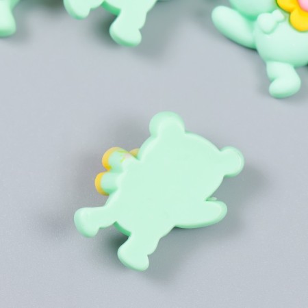 Decor for creativity plastic "Frog with chamomile" 2.5x2 cm-1