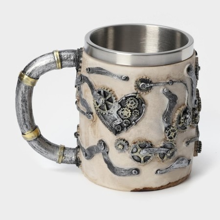 Mug "skull", 400 ml, beige color-2