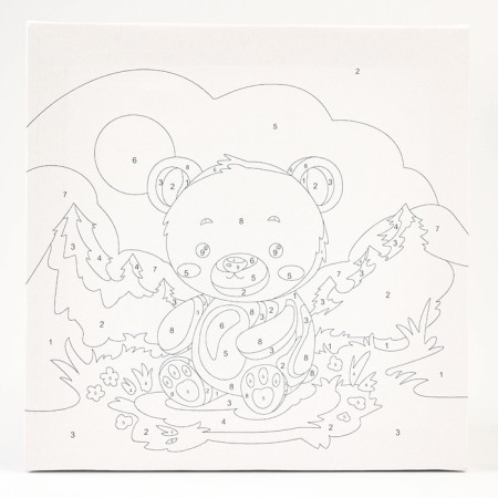 Picture on the numbers "Bear", 20 × 20, on canvas, with a subframe-2