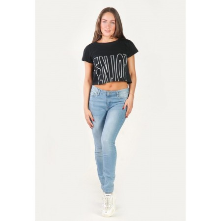 Top female English, size 46, black color-1