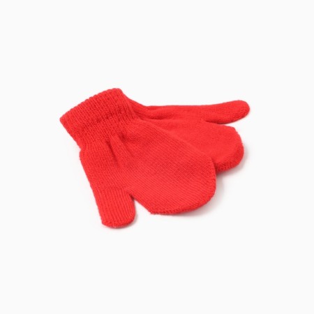 Baby mittens minku, red color, 12 cm