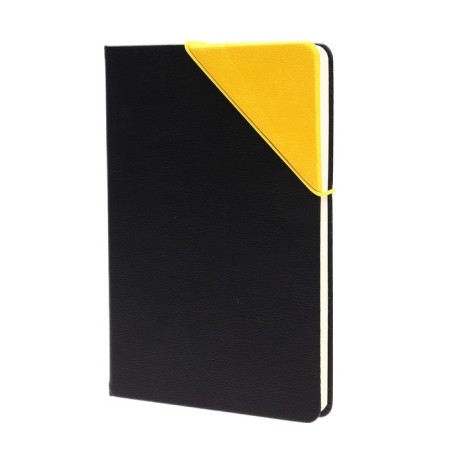 Low -diary, PVC cover, A5 format, 140 sheets in a cage, elastic band, "Neon", mix-1