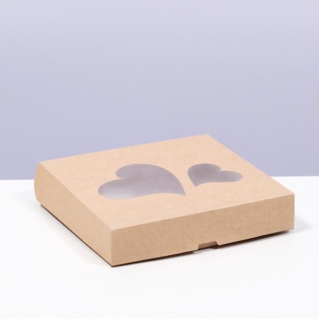 Folding box "Hearts", craft, 20 x 20 x 4 cm