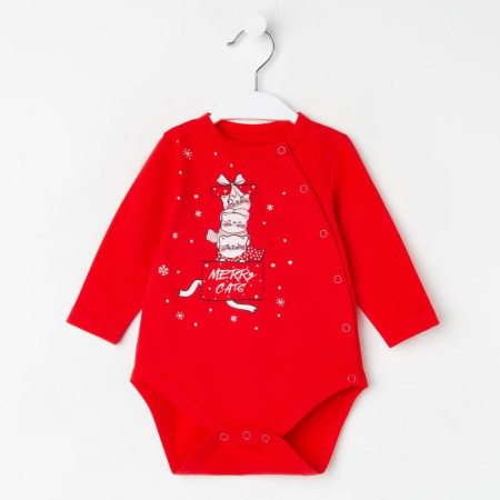 Боди детское, цвет красный, рост 56 см