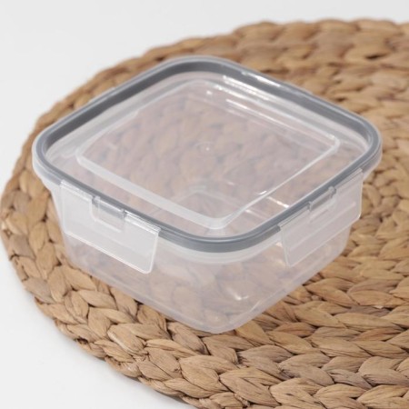 Container for products with latches, 800 ml, sealed cover, transparent color-1