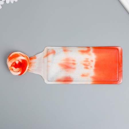 Kapron for flowers two-tone "white-orange" 50 cm-2