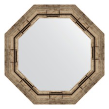 Mirror in the baguette frame, silver bamboo 73 mm, 54x54 cm