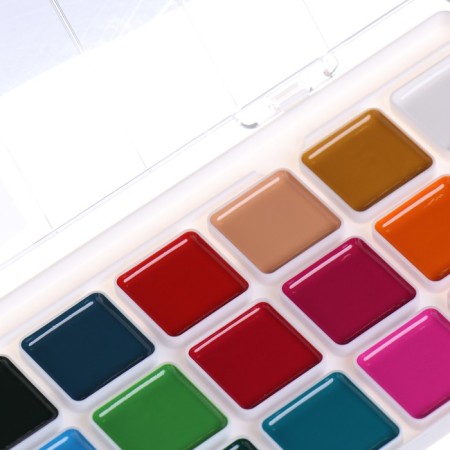 Watercolor 24 colors Gamma "Ornament", honey, without brush, plastic packaging, euro suspension-3