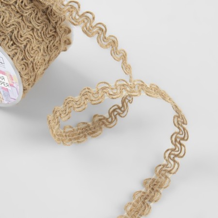 Braid decorative canvas “thin wave”, 12 mm, 10 ± 0.5 m, beige color-2