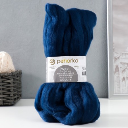 Fasting wool 100% half-toned wool 50g (571-blue)