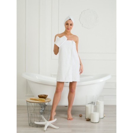 Set for a female bath: Chalma, Pareo, Mittens, S-L size