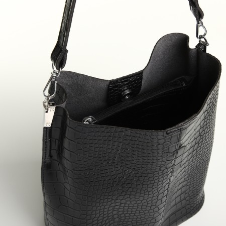 Women's bag on magnet Textura, average size, black color-6