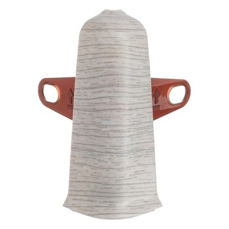 Outdoor angle (external) with fasteners for skirting board 70mm "decoration", 253 Gray ash.