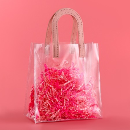 Gift package from PVC, pink, 20 x 18 x 10 cm