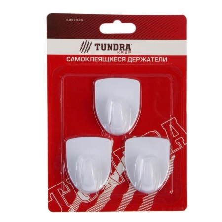 Holder self -adhesive tundra krep, 45x45 mm, white color, 3 pcs. Mix-8
