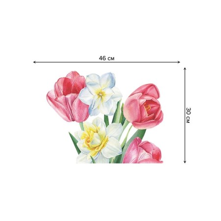 Set of napkins for setting the table "Spring bouquet", rectangular, rounded edges, size 30x46 cm, 4 pcs-2