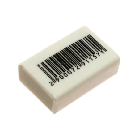 Rectangular white eraser in a film (barcode on a piece)-1