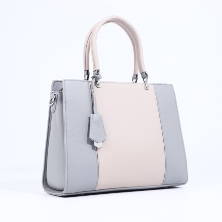 Lightning tout bag, outer pocket, long belt, gray color-2
