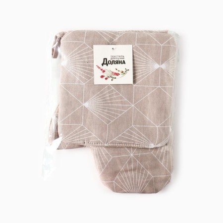 Set of kitchen. Dolyana "Geometry" mittens-output 20x28cm, 19x19cm tack, 100% HL-5
