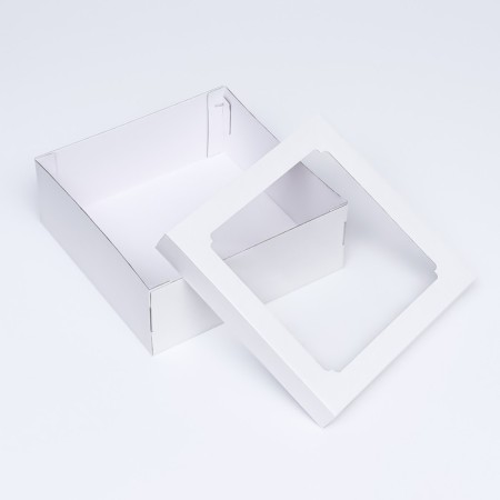 Self -charged box, with a window, white, 30 x 30 x 12 cm-4