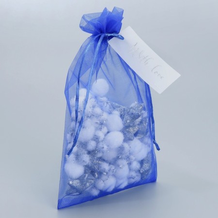 Blue Gift Organza Blue "With Love", with a nameplate 16 x 24 cm +/- 1.5 cm-2