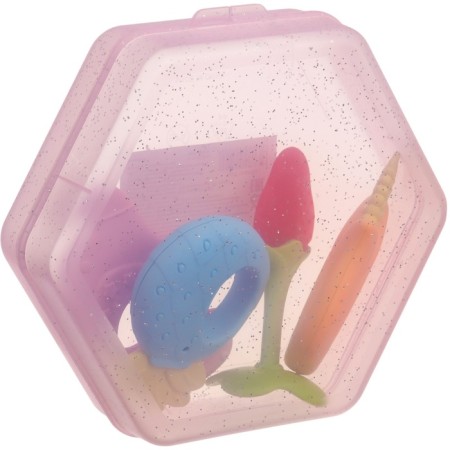A set of silicone teeters "berry", with a rattle, 4 pcs., In the case, crumb I-17