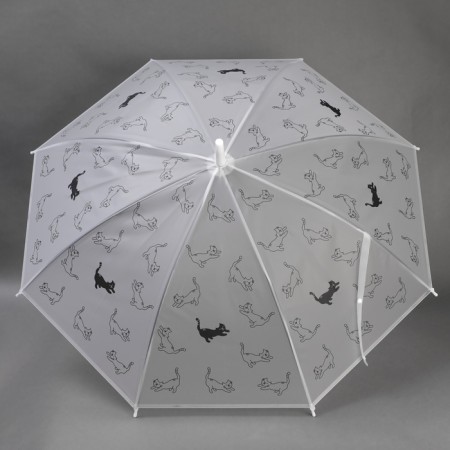 Umbrella - semi -automatic cane, Funny Kitten, 8 spokes, r = 47 cm, color mix-8
