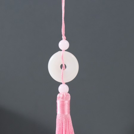 Textile suspension, plastic "Jade pendant" Pink 1x2.5x12.5 cm-1