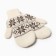 Two -layer woolen mittens, milk/snowflakes, size m