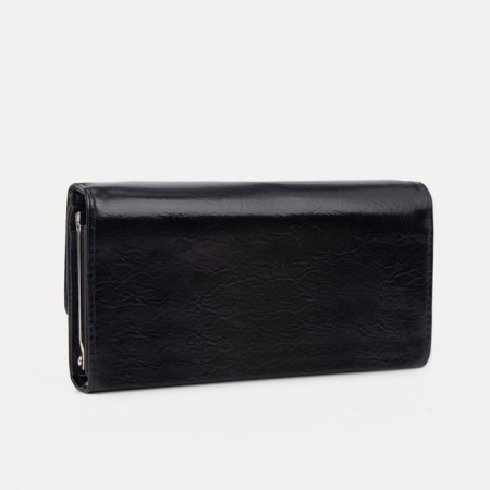 Women's wallet on the button, black color-1