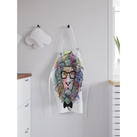 Apron kitchen with a photo print "Stylish lion", adjustable, size OS-1