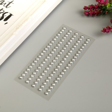 Decorative stickers "Pearls" 0.5 cm, 105 pcs, silver-1