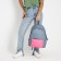 School textile school with a colored pocket, 30x39x12 cm, gray/pink color