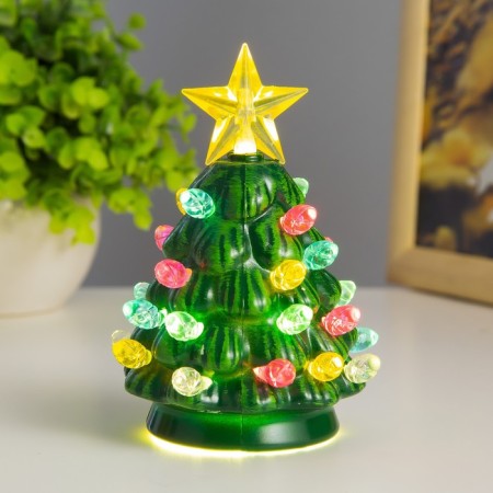 Non -chip "Christmas tree" LED from 3xlr41 batteries 9x9x11.5 cm Risalux-1
